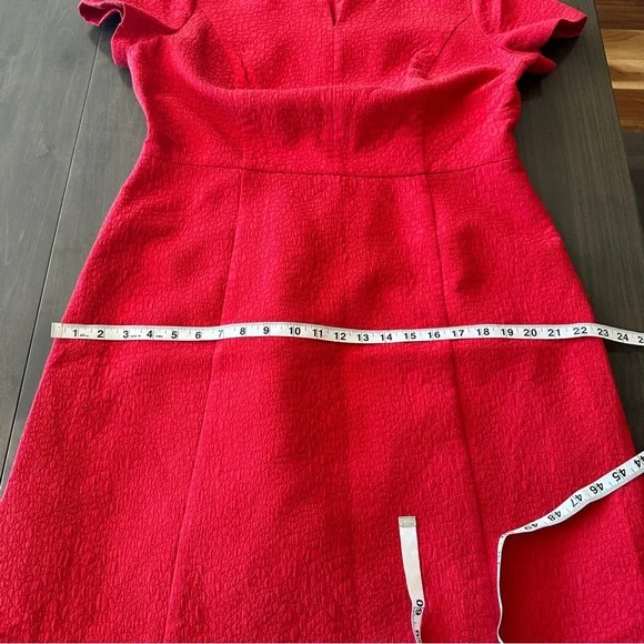NWT Talbots Red Textured Fitted Cocktail Midi Dress 16 - Picture 10 of 11